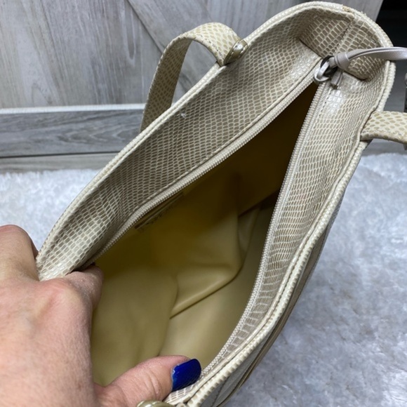 Vintage Sharif Leather Reptile Print Purse Handbag 11”x10” - Picture 12 of 12